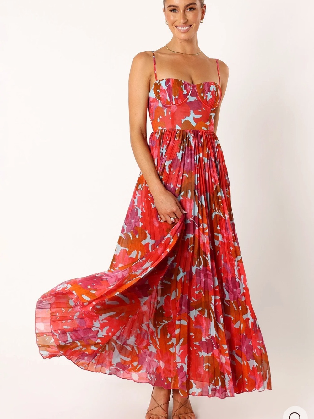 Petal & Pup Achanti Pleated Maxi Dress - Pink Azalea